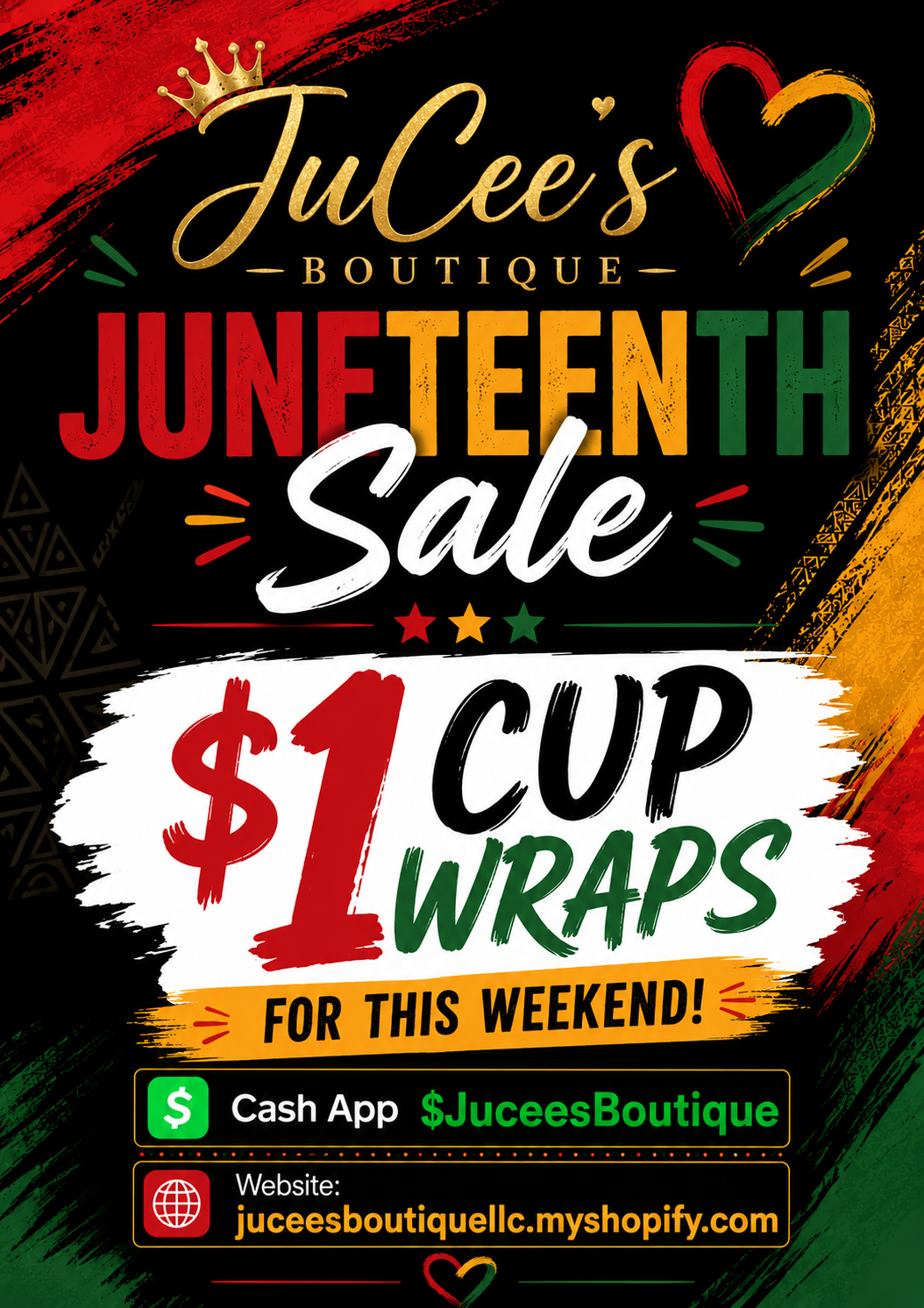 A Juneteenth cup wraps